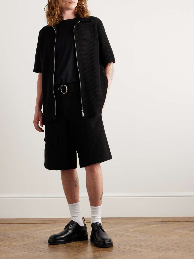Jil Sander Straight-Leg Belted Cotton-Blend Corduroy Shorts outlook