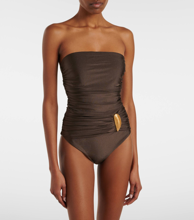SIMKHAI Lorena appliqué ruched swimsuit outlook