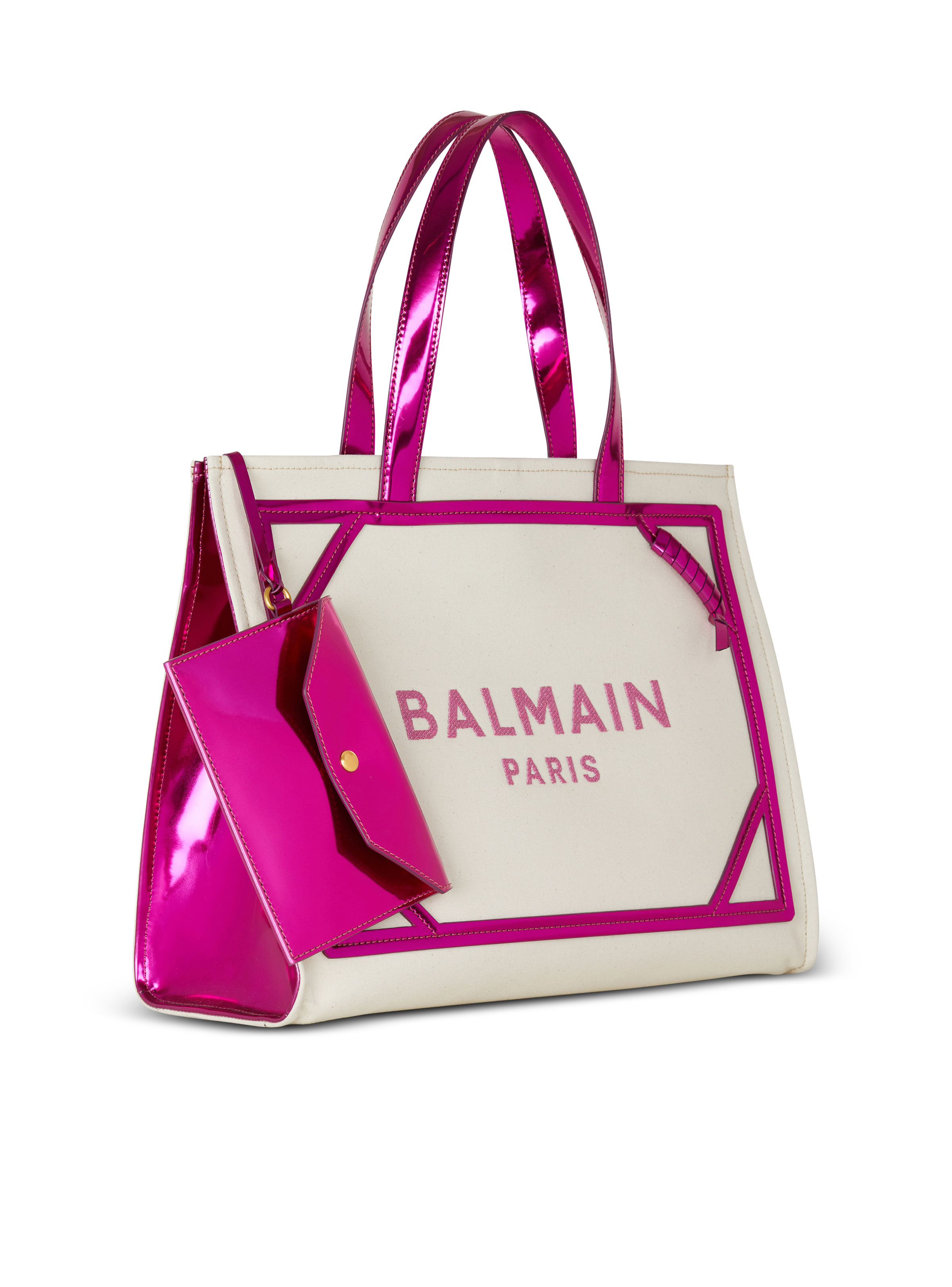 B-Army 42 tote bag in canvas and mirror-effect leather - 3