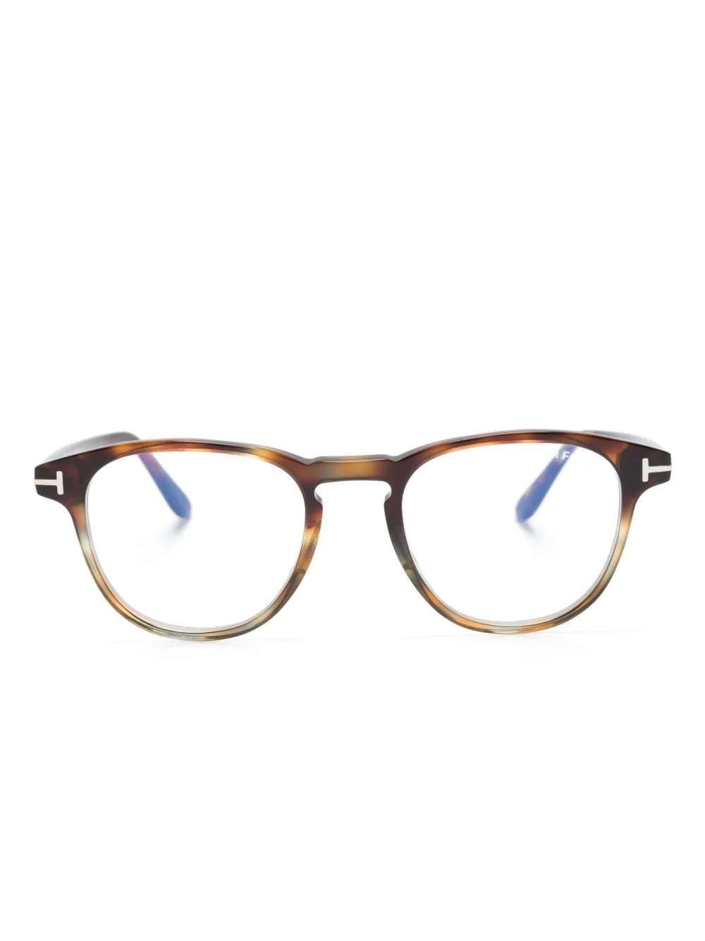 round-frame tortoiseshell-effect glasses - 1