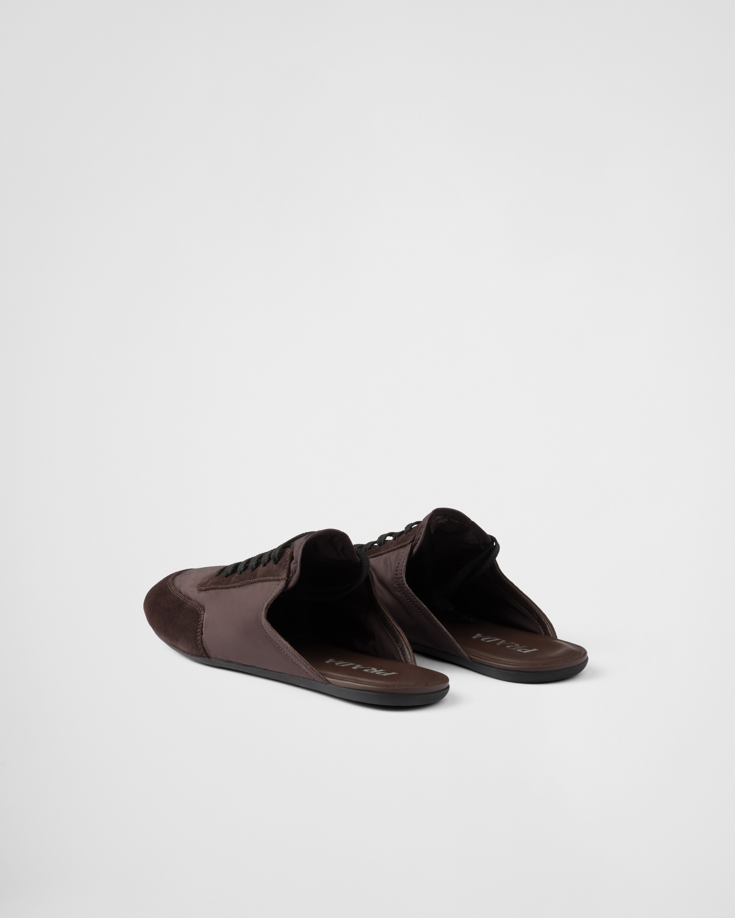 Collapse Re-Nylon and suede mules - 4