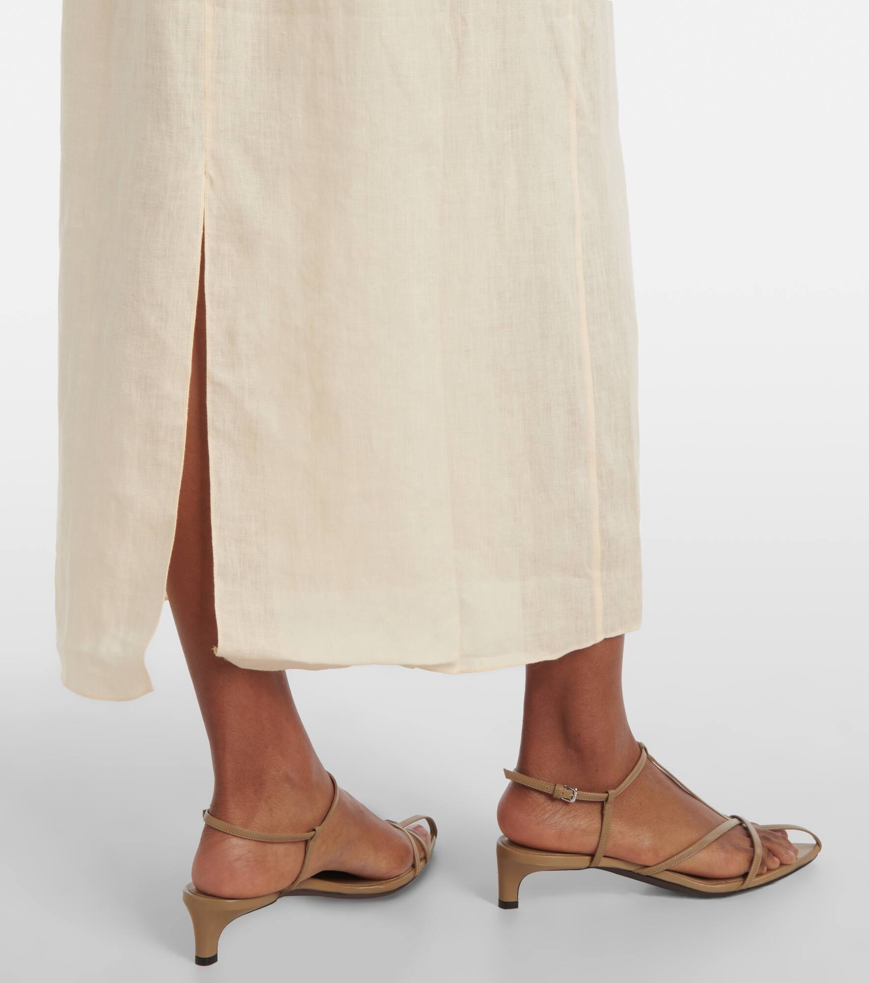 Ruffled linen midi dress - 5