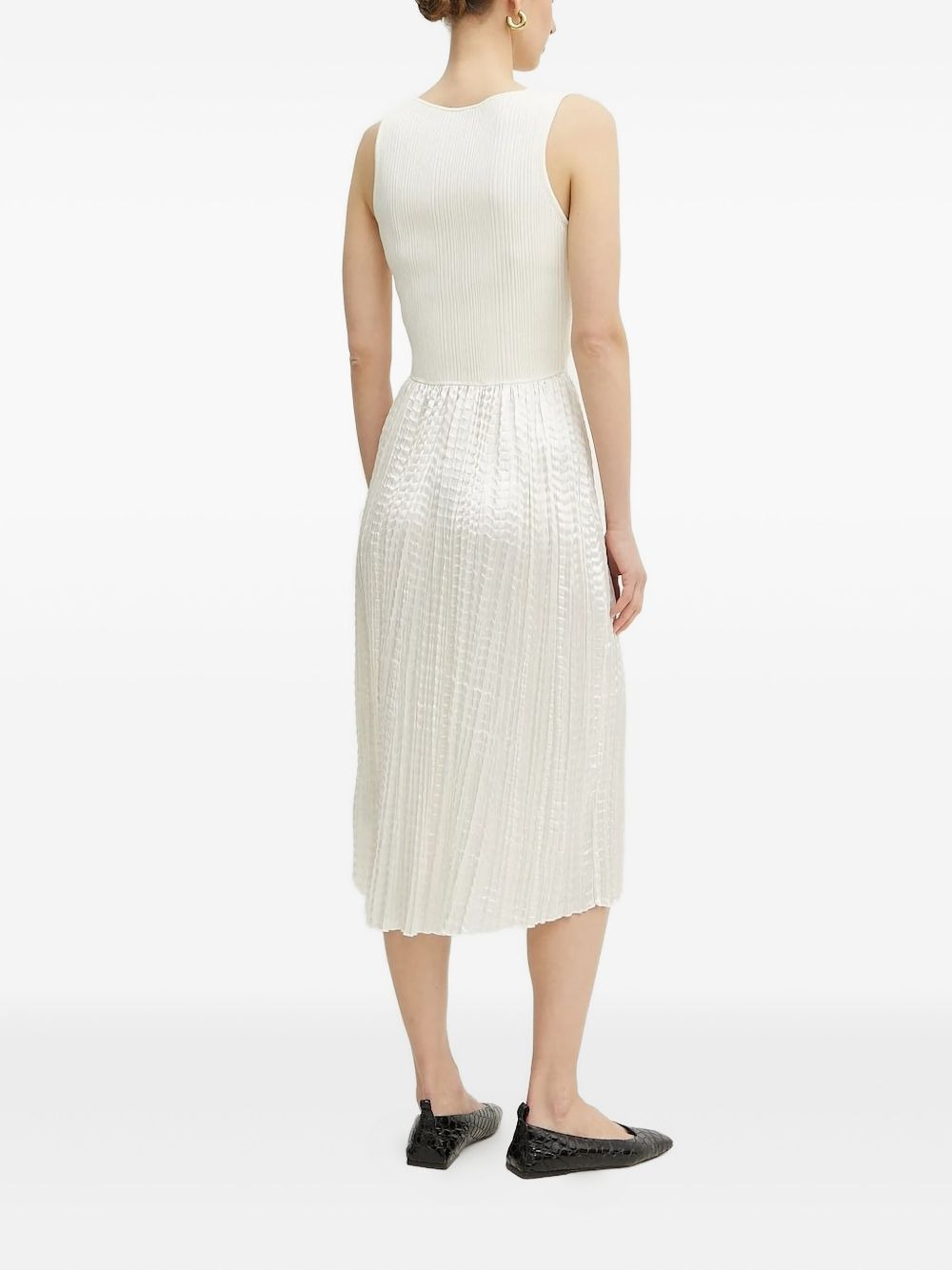 ribbed-knit pleated midi dress - 3
