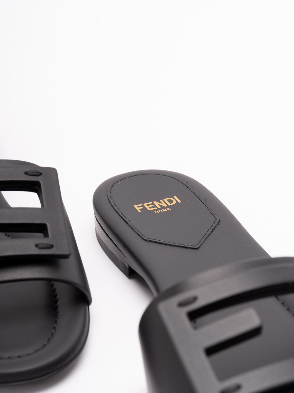 `Signature` Leather Slides - 5