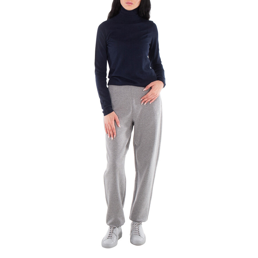 Max Mara Medium Grey Cotton Sweatpants, Size Large - 6