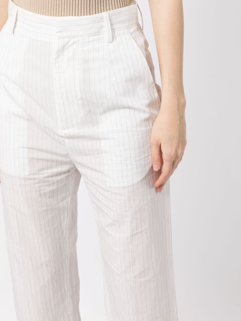 pinstripe cropped trousers - 5