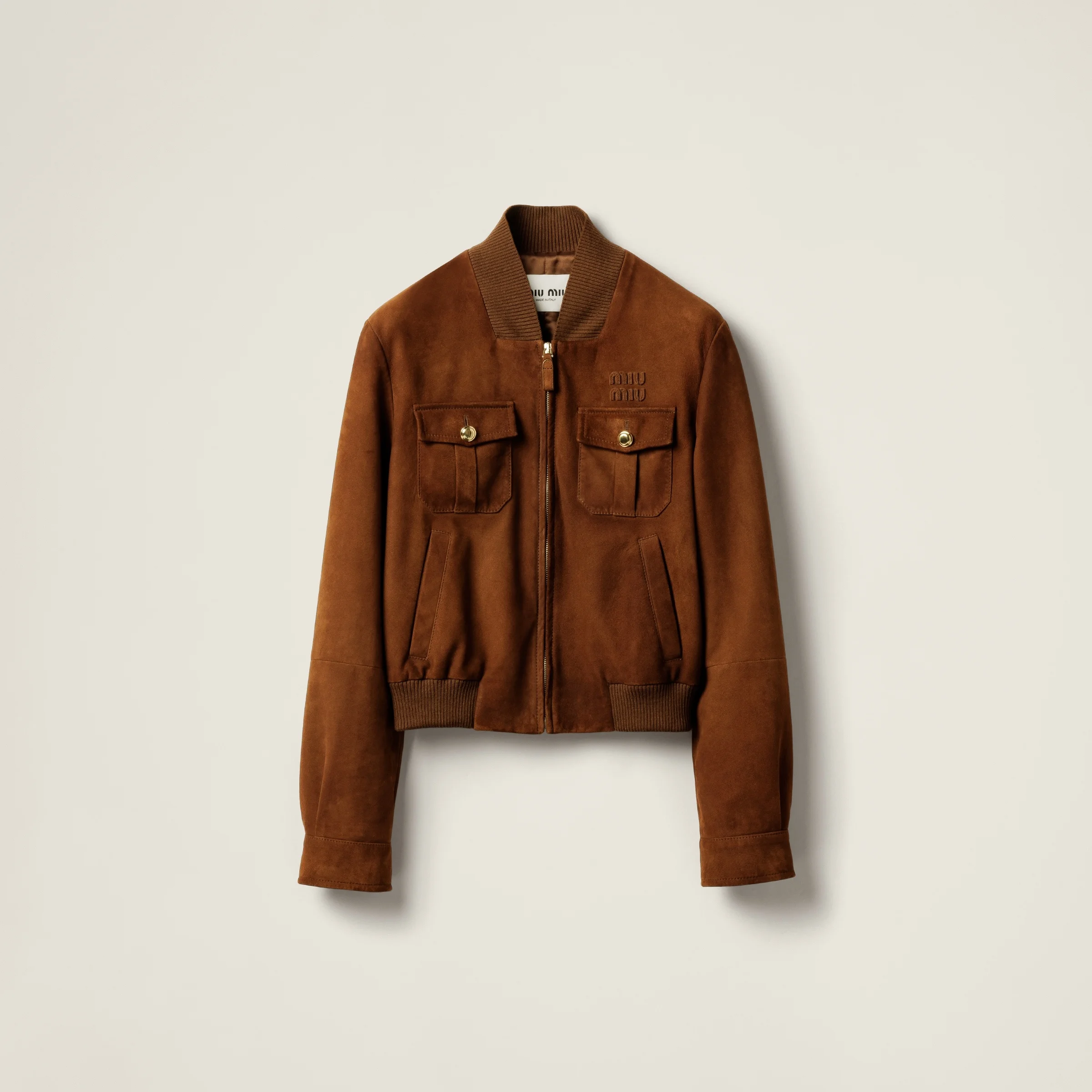 Waxed suede jacket - 1