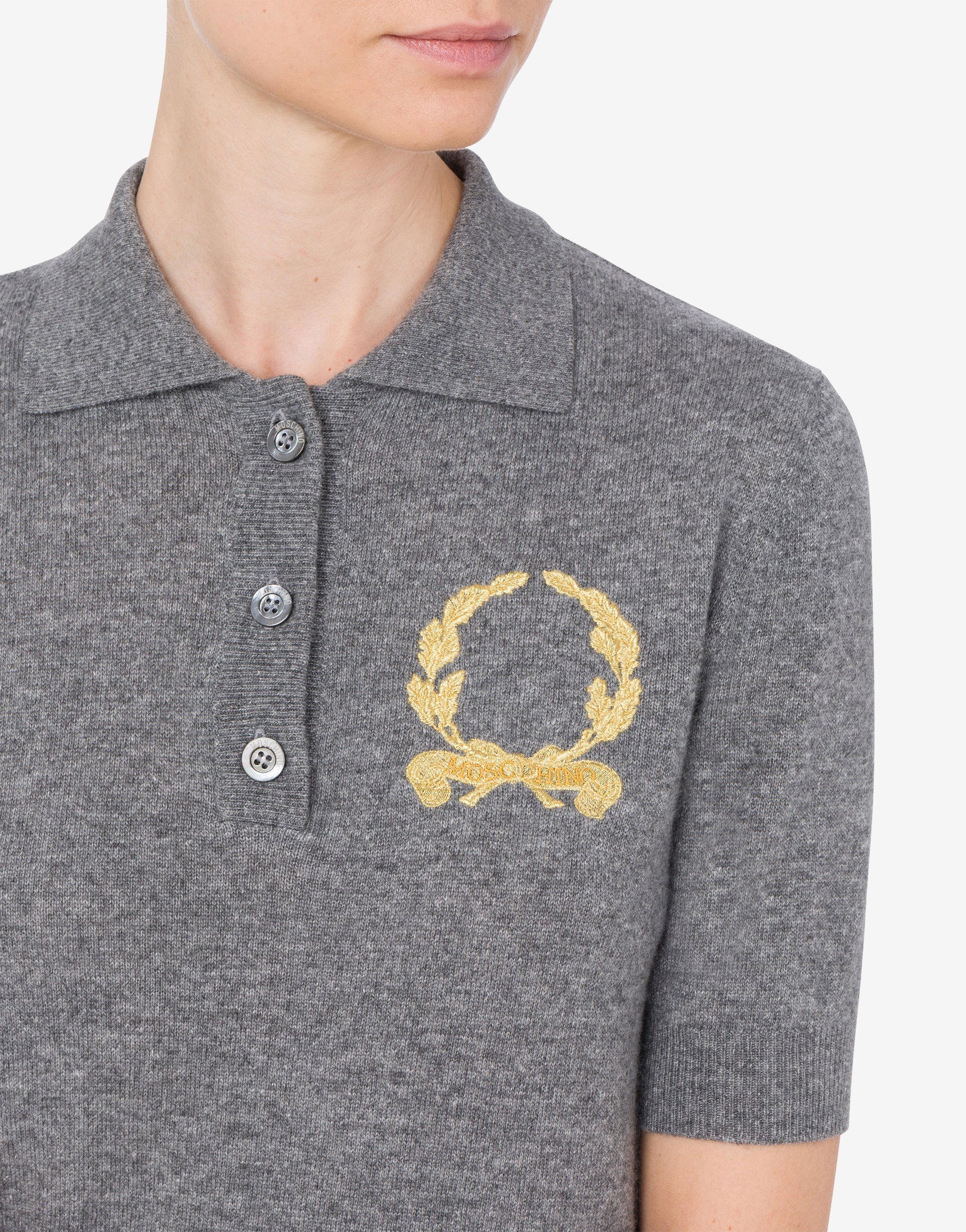 KNIT POLO SHIRT LAUREL CROWN LOGO - 3