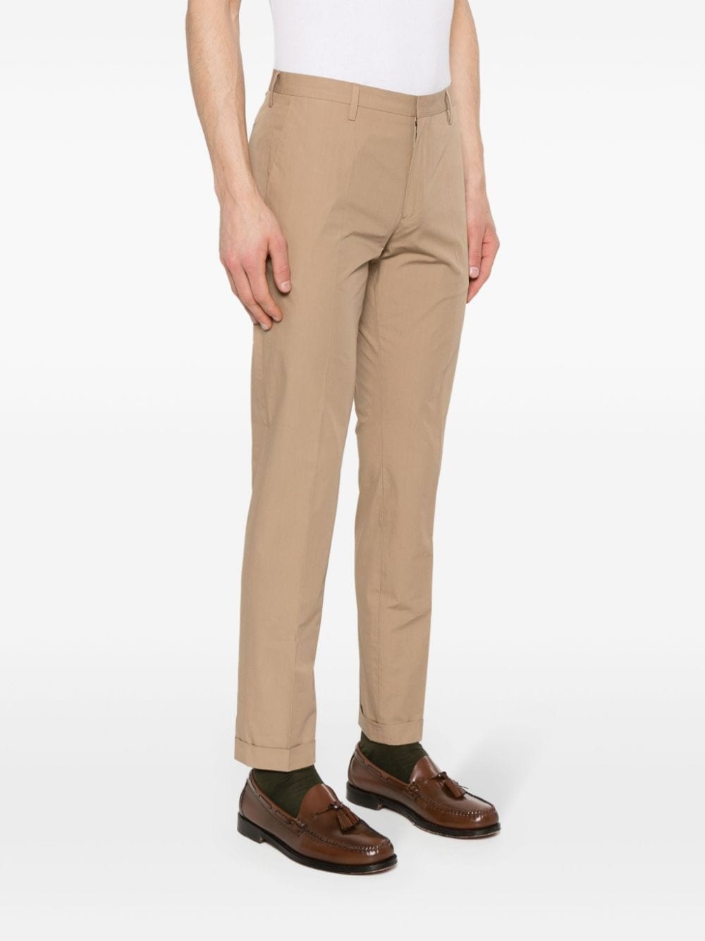 pressed-crease cotton trousers - 3
