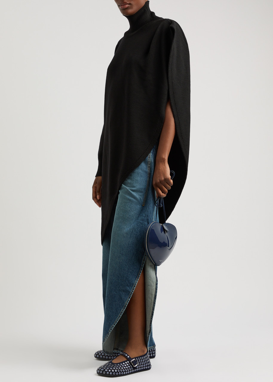 Alaïa Asymmetric Cape-effect Wool Jumper - 4