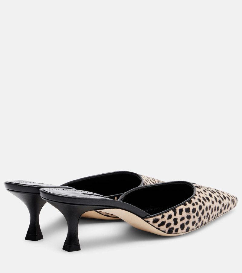 Manolo Blahnik Carolyne 50 leopard-print calf hair mules outlook