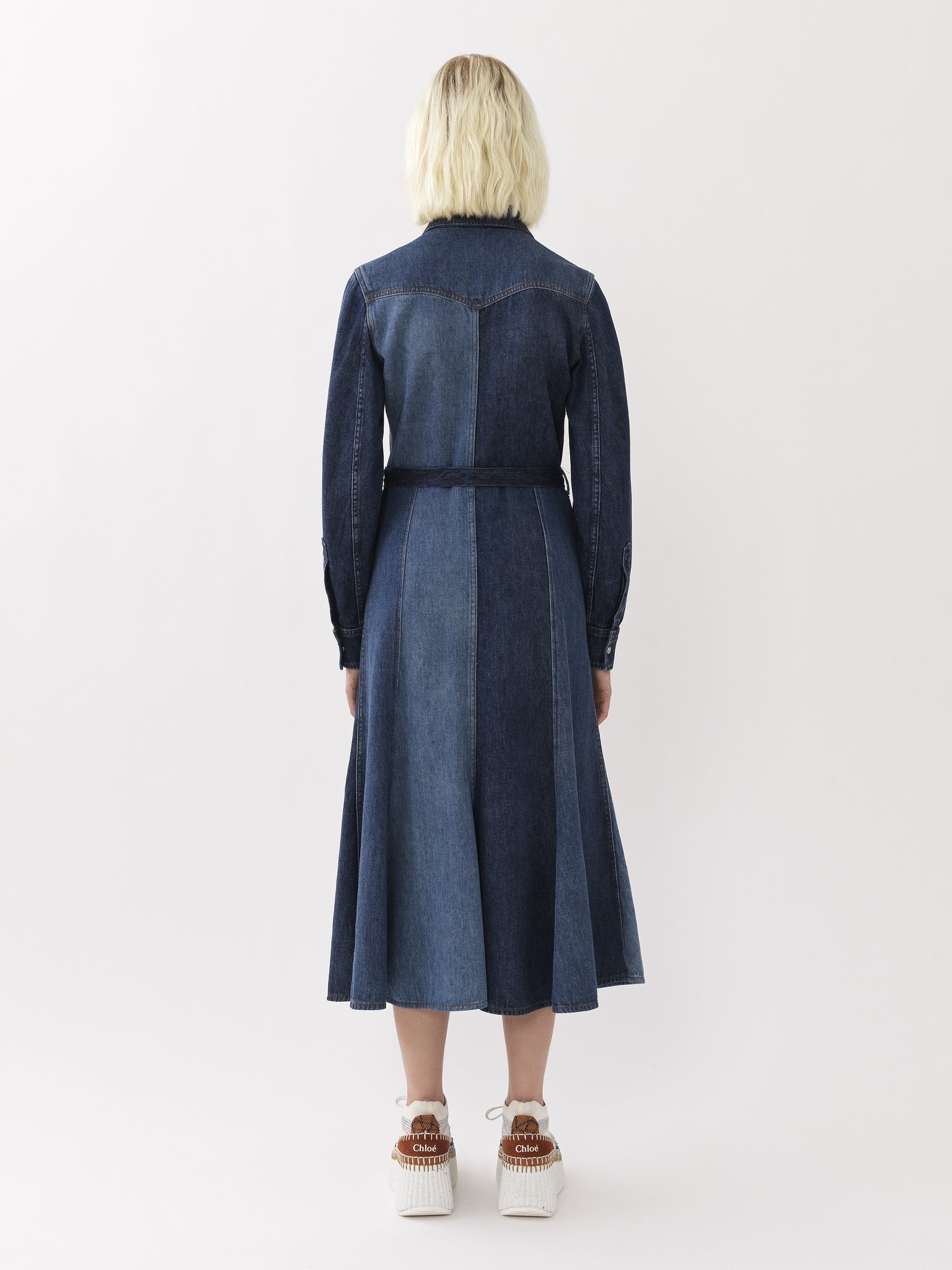 BELTED MIDI SHIRT DRESS - 4