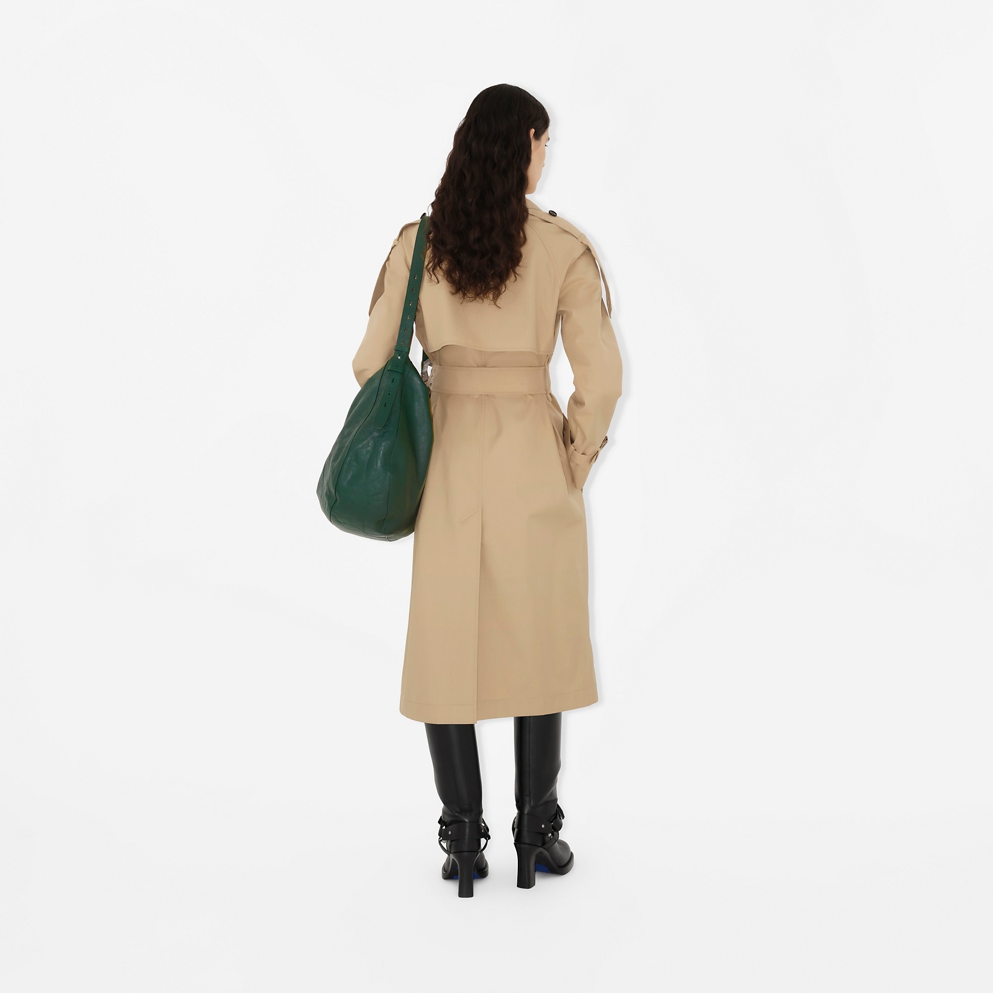 Long Gabardine Trench Coat - 4