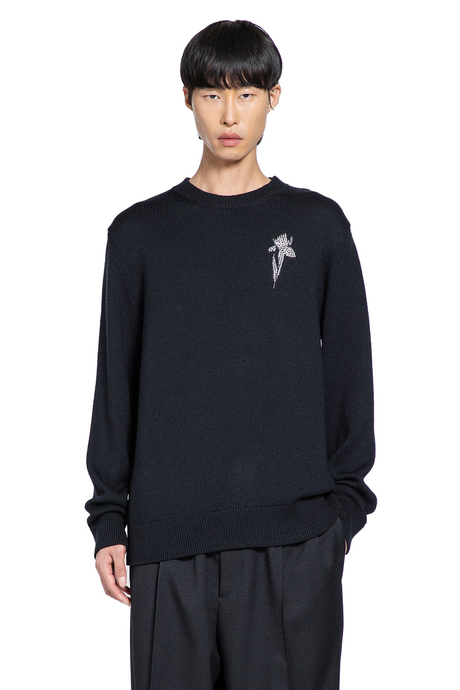 Crystal Flower Wool Sweater - 5