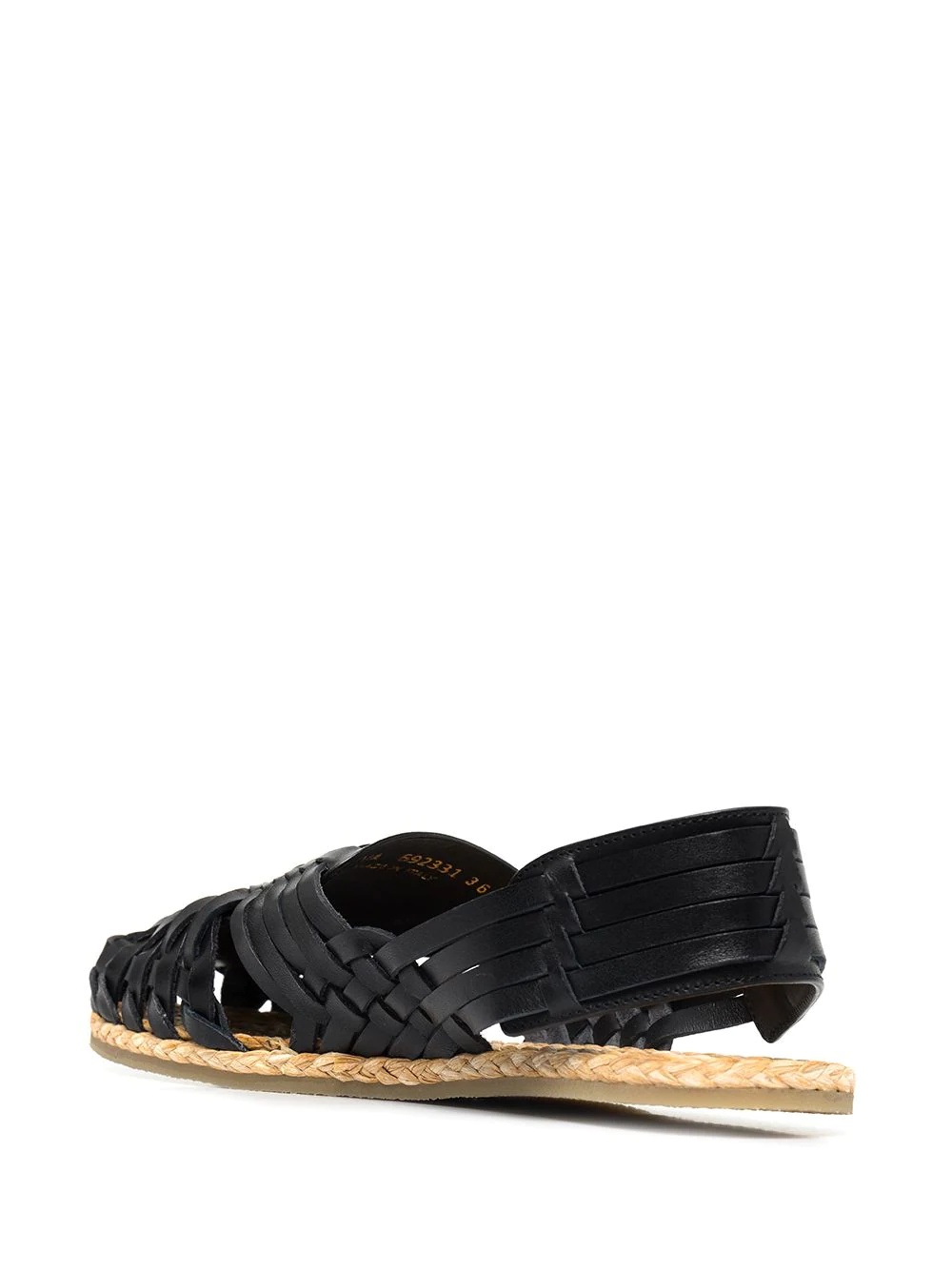 interwoven leather slingback sandals - 3