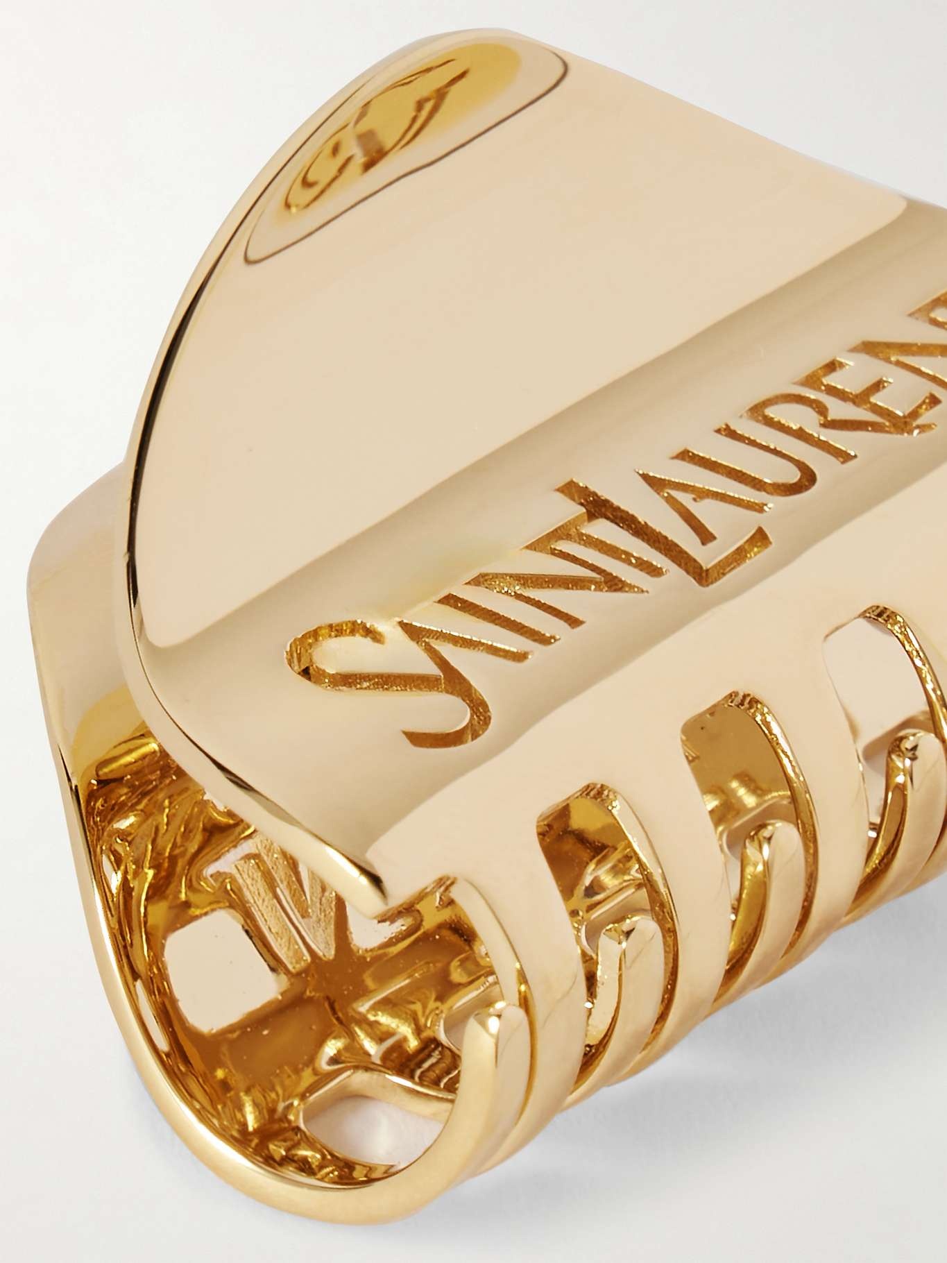YSL ゴールドロゴピン Yves Saint Laurent YVES SAINT LAURENT YSL logo rhinestone