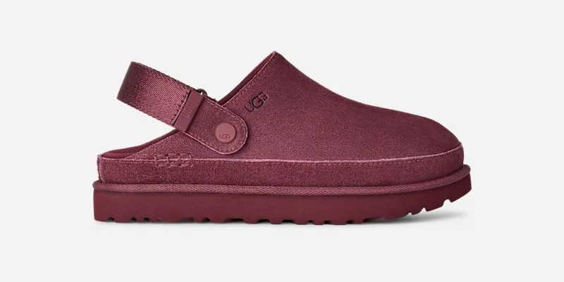 ® Women's Goldenstar Clog Suede Shoes in Burnt Magenta - 1