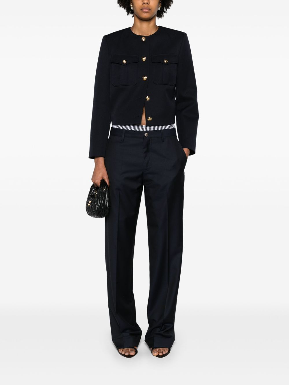 cuffed virgin wool tailored trousers - 2