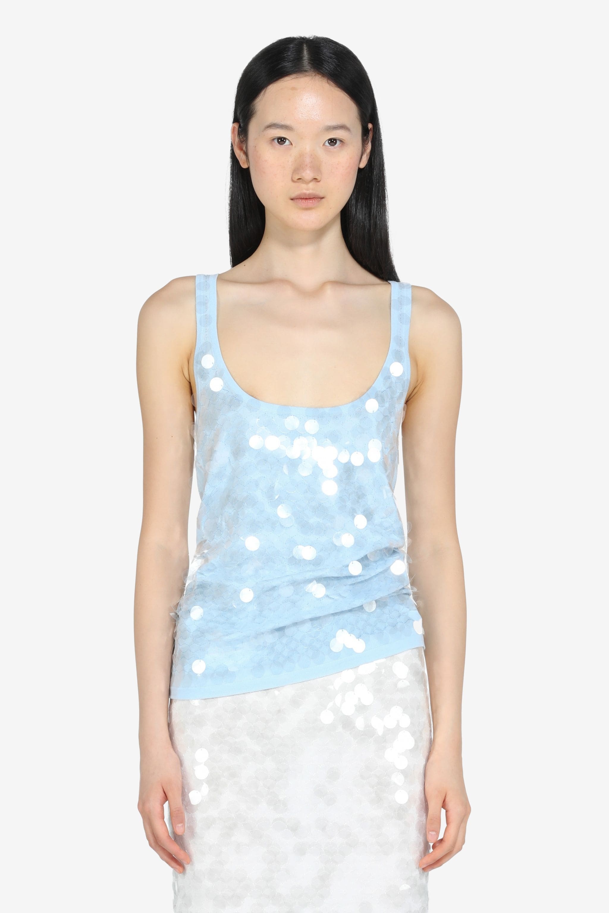 SEQUIN COTTON TANK TOP - 1