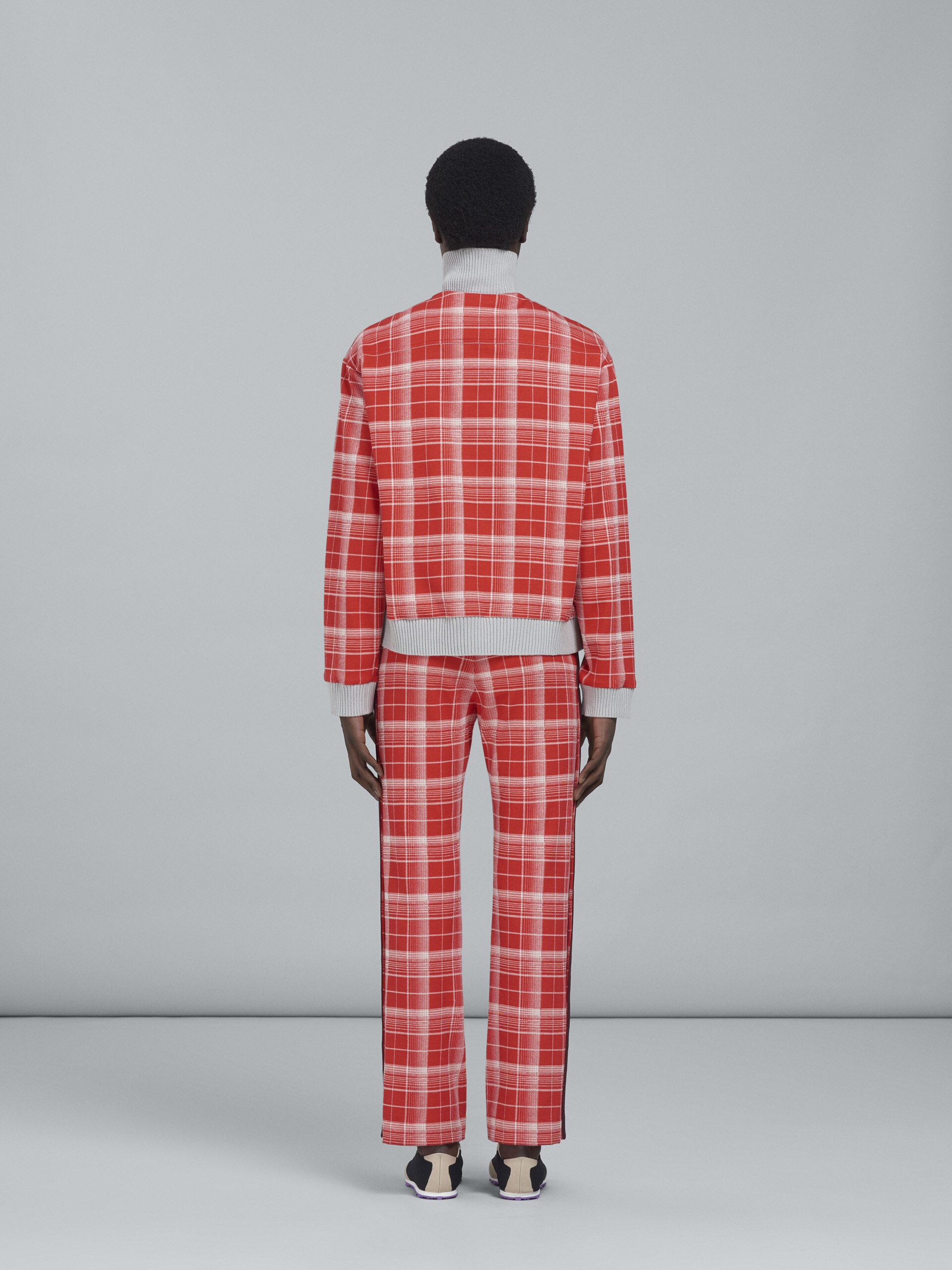 CHECK VISCOSE JERSEY PANTS - 3