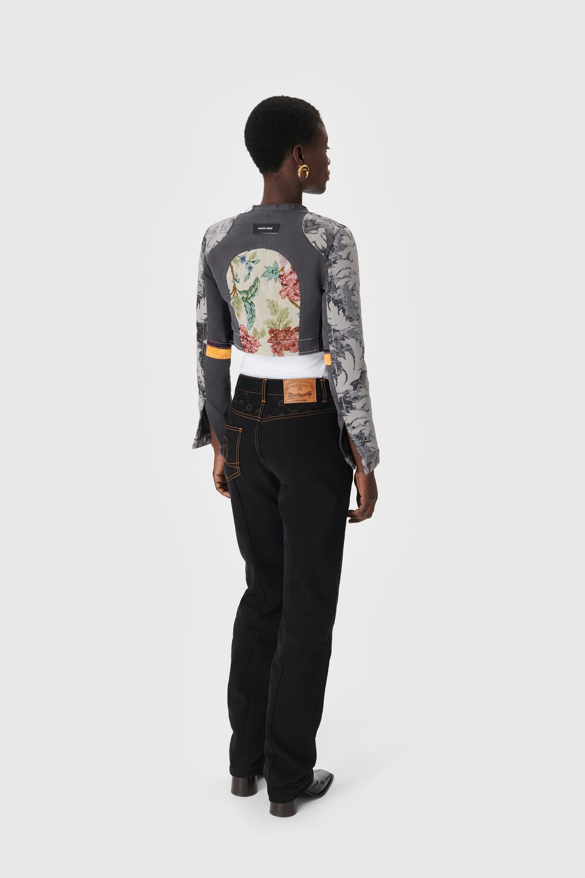 Marine Serre Regenerated Floral Tapestries Cropped Jacket | REVERSIBLE