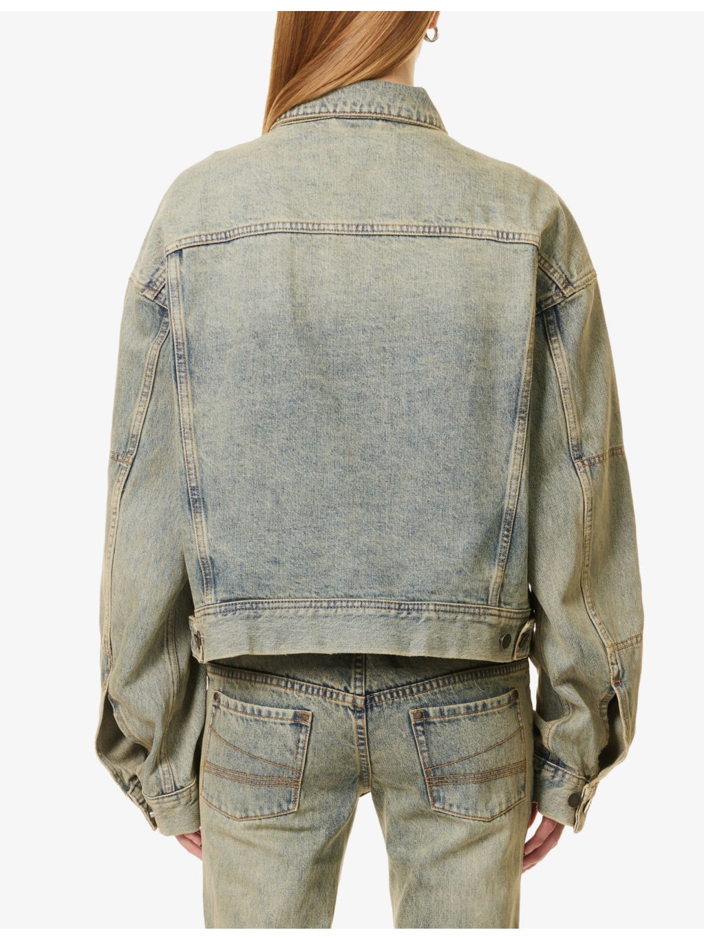 Gem Patch-and-Welt-Pockets Relaxed-Fit Denim Jacket - 4