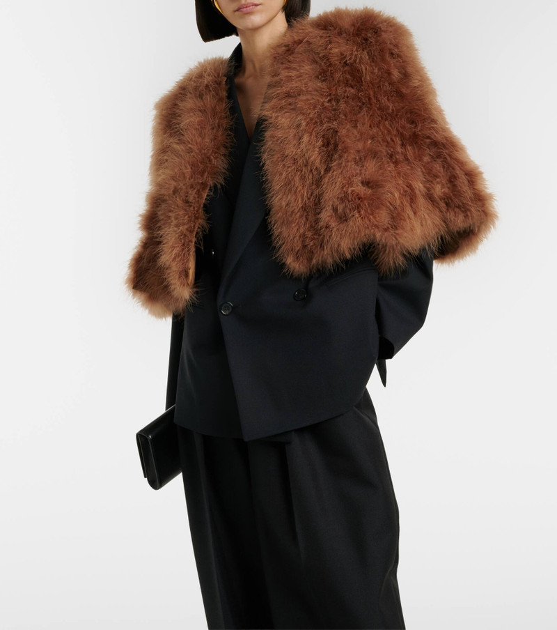 Yves Salomon Cropped feather jacket outlook