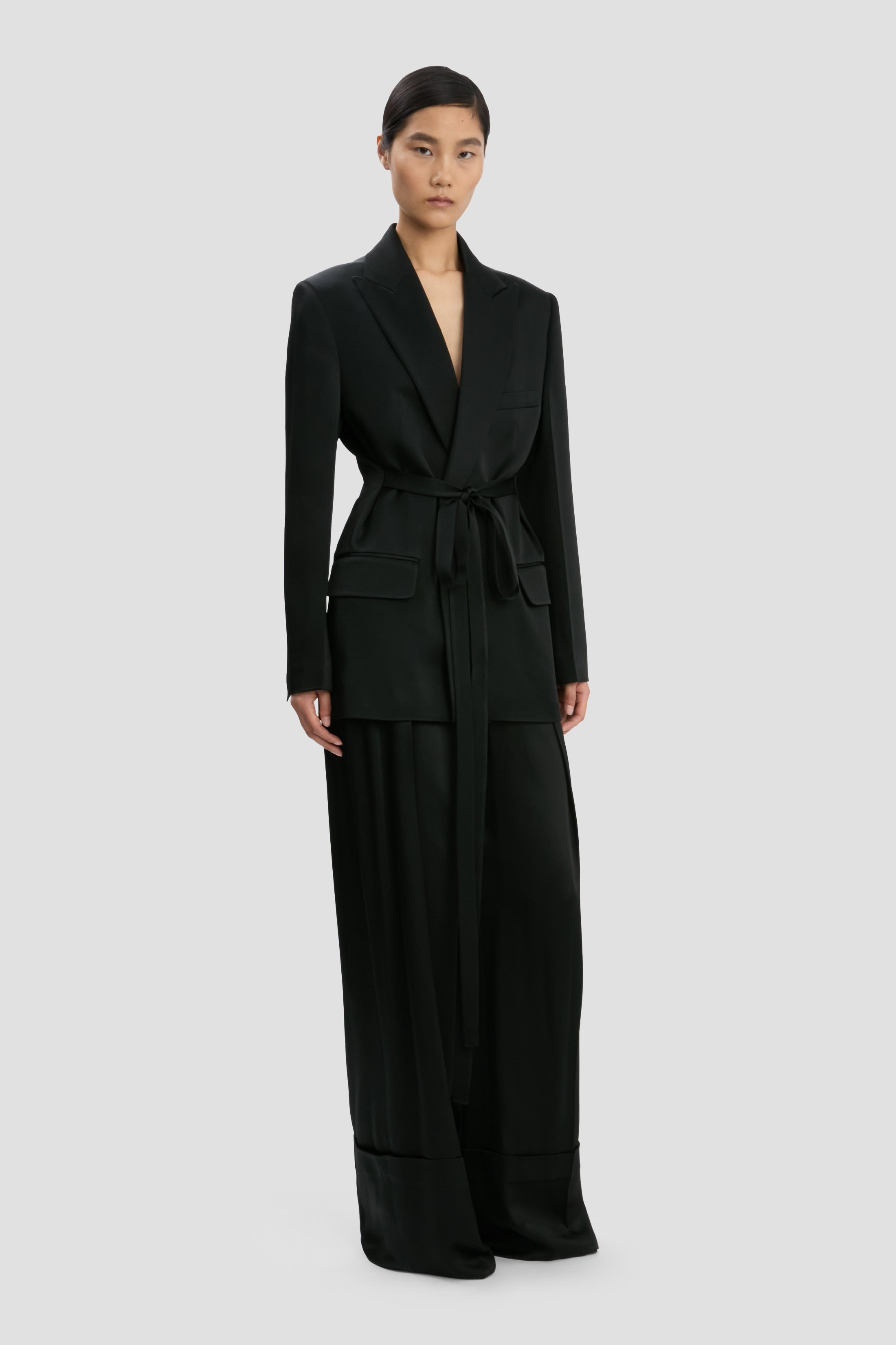 Belted Jacket In Black - 3