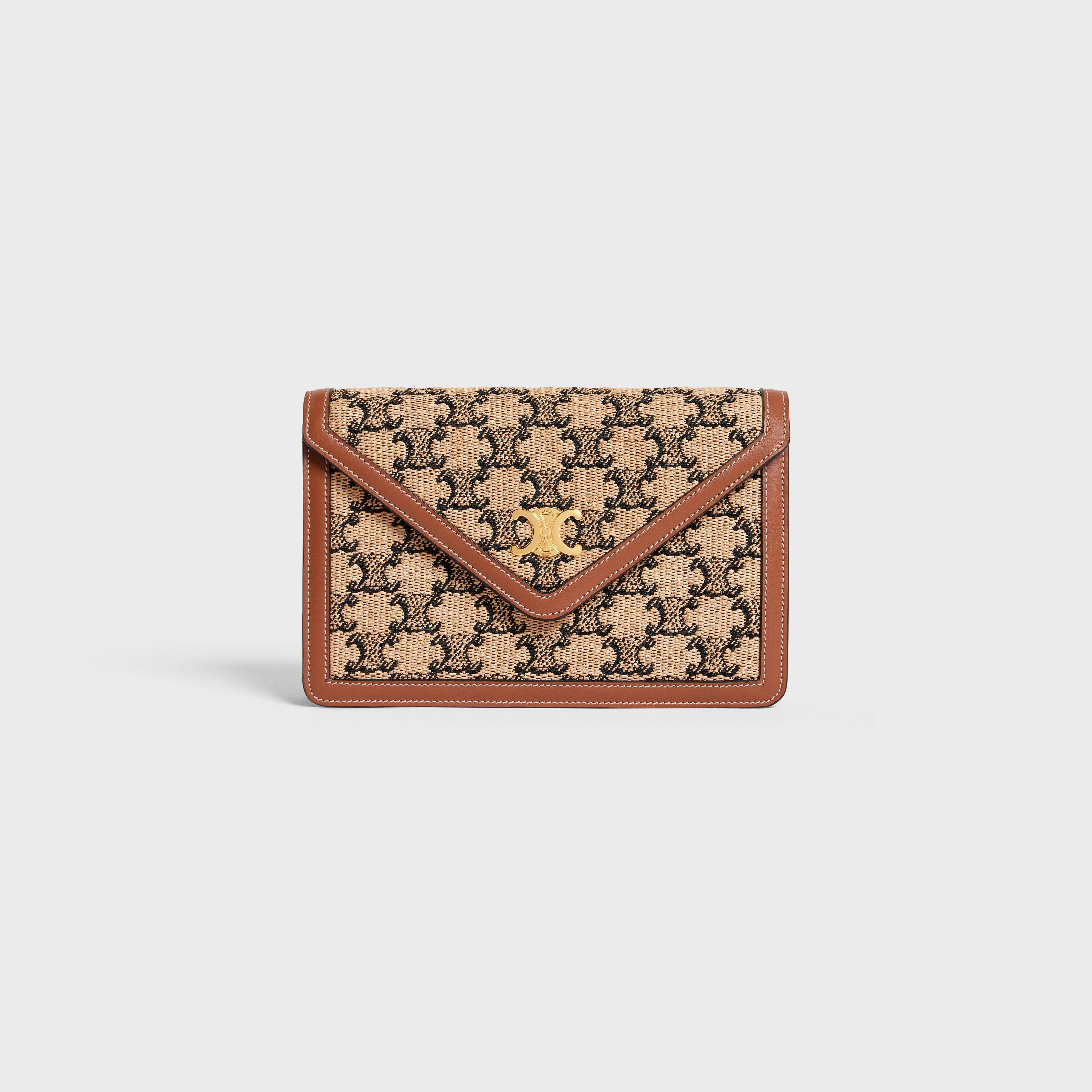 WALLET ON CHAIN in TEXTILE WITH TRIOMPHE AND CALFSKIN - 1