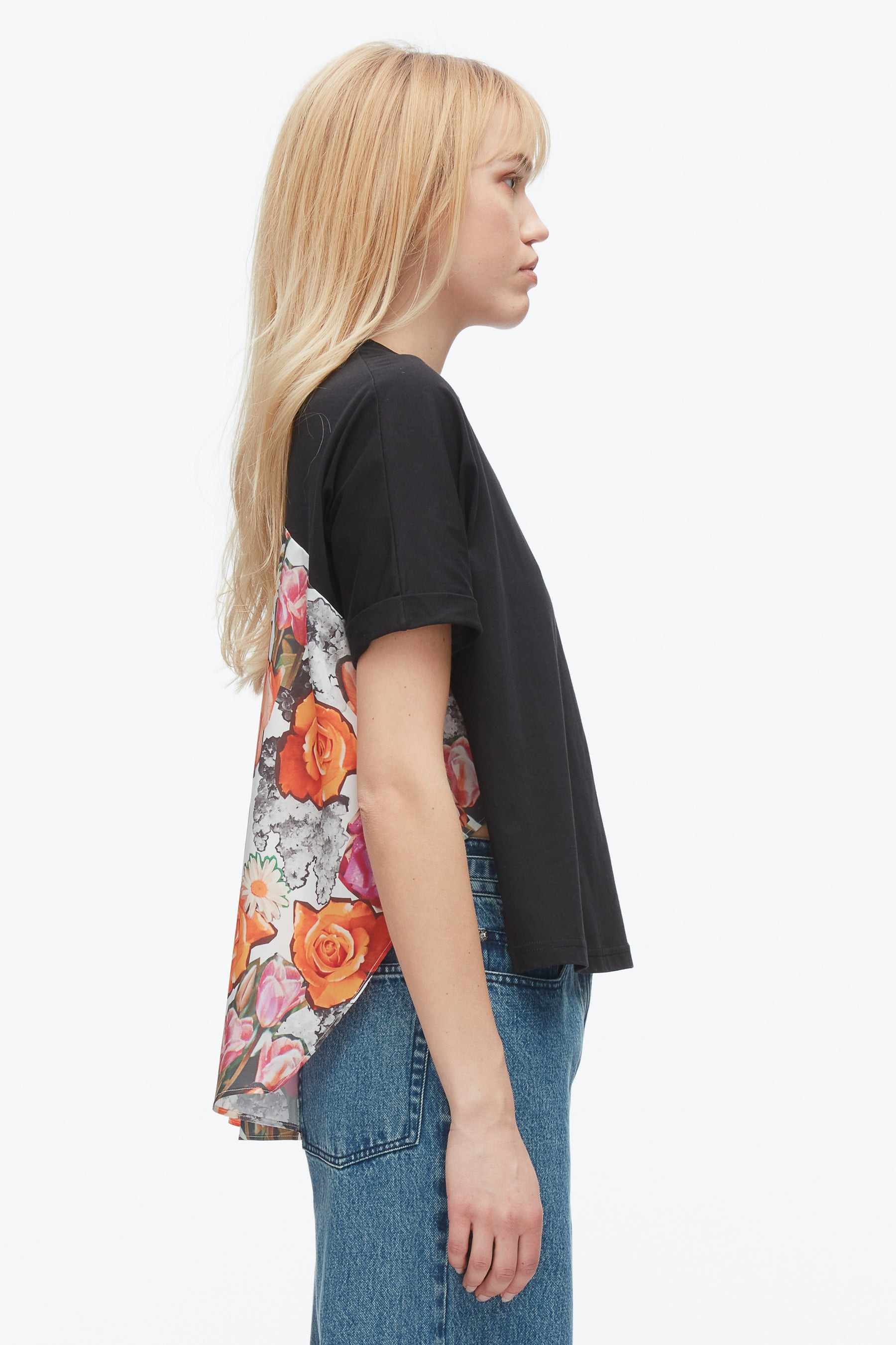 Short Sleeve Tee with Floral Collage Combo - 4