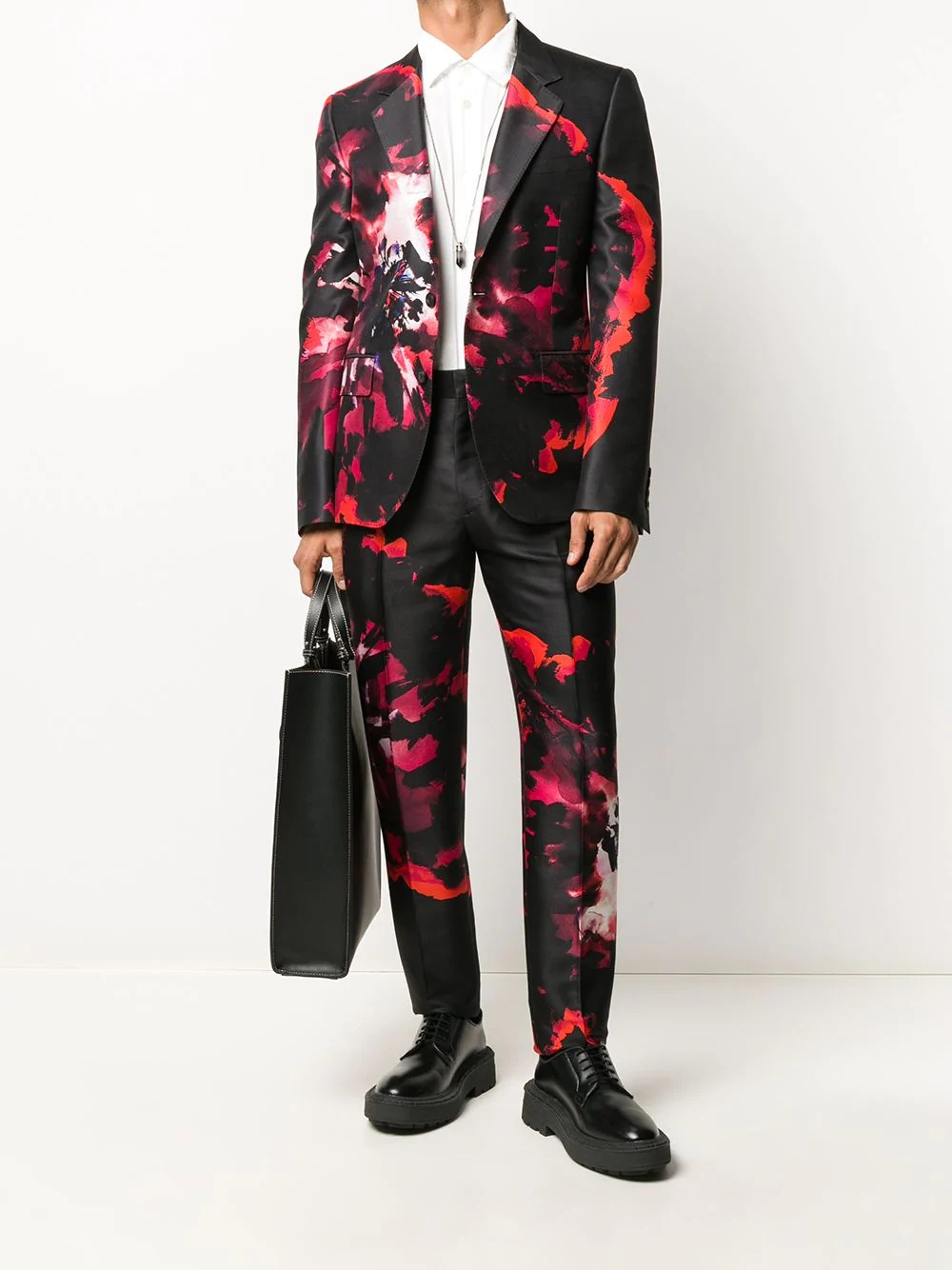 floral-print tailored trousers - 2