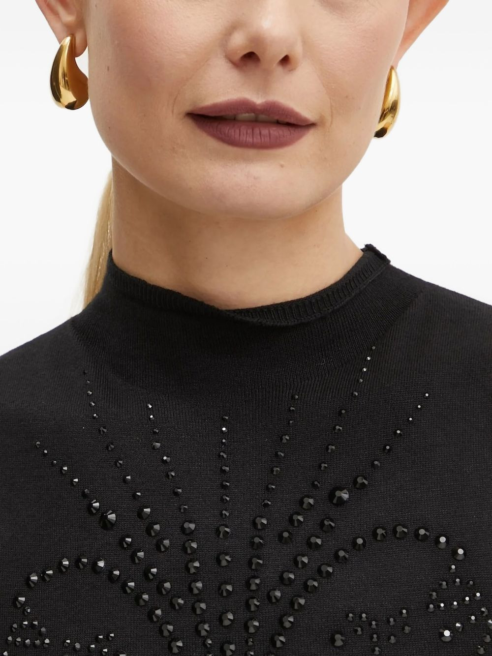 embellished mock-neck top - 4