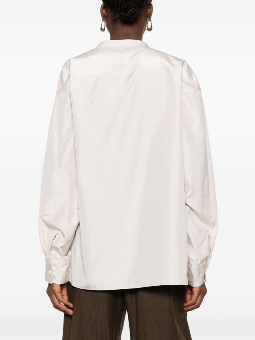 draped silk shirt - 4