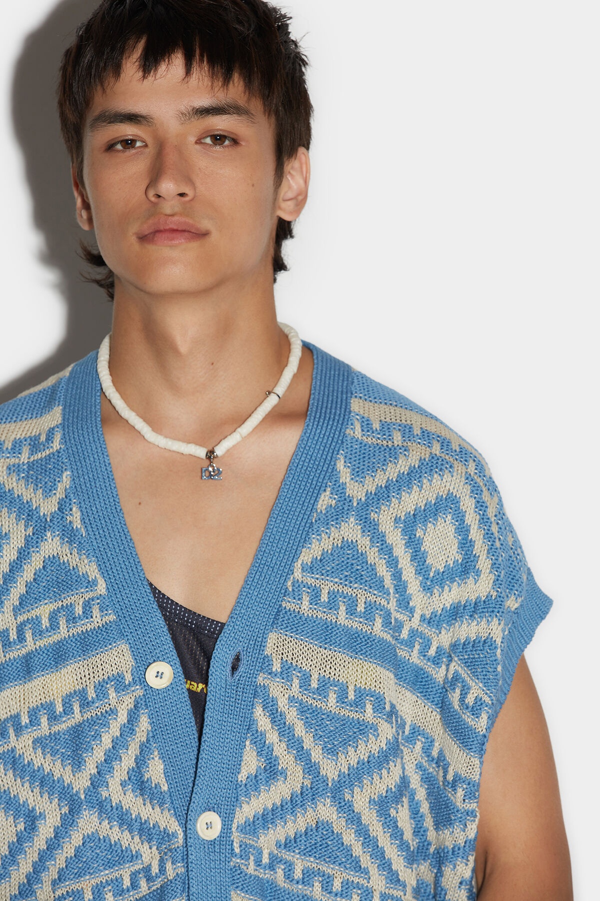GEOMETRIC KNIT GILET - 3