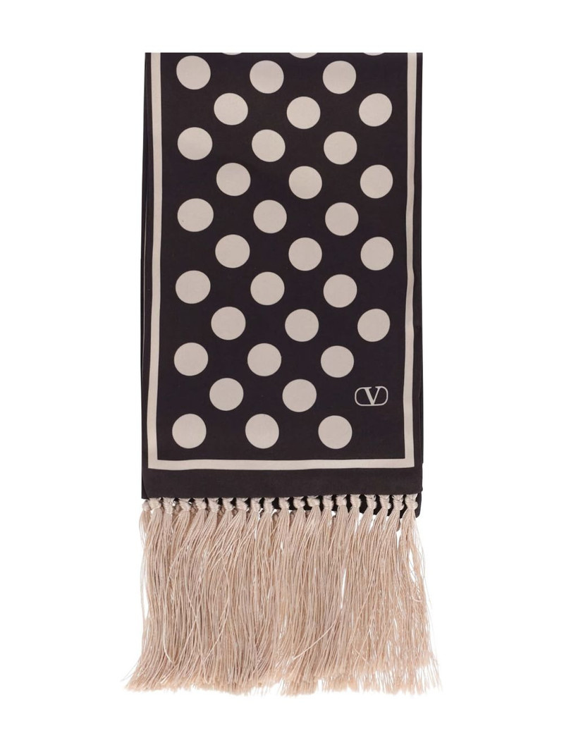 Valentino polka-dot fringe scarf outlook