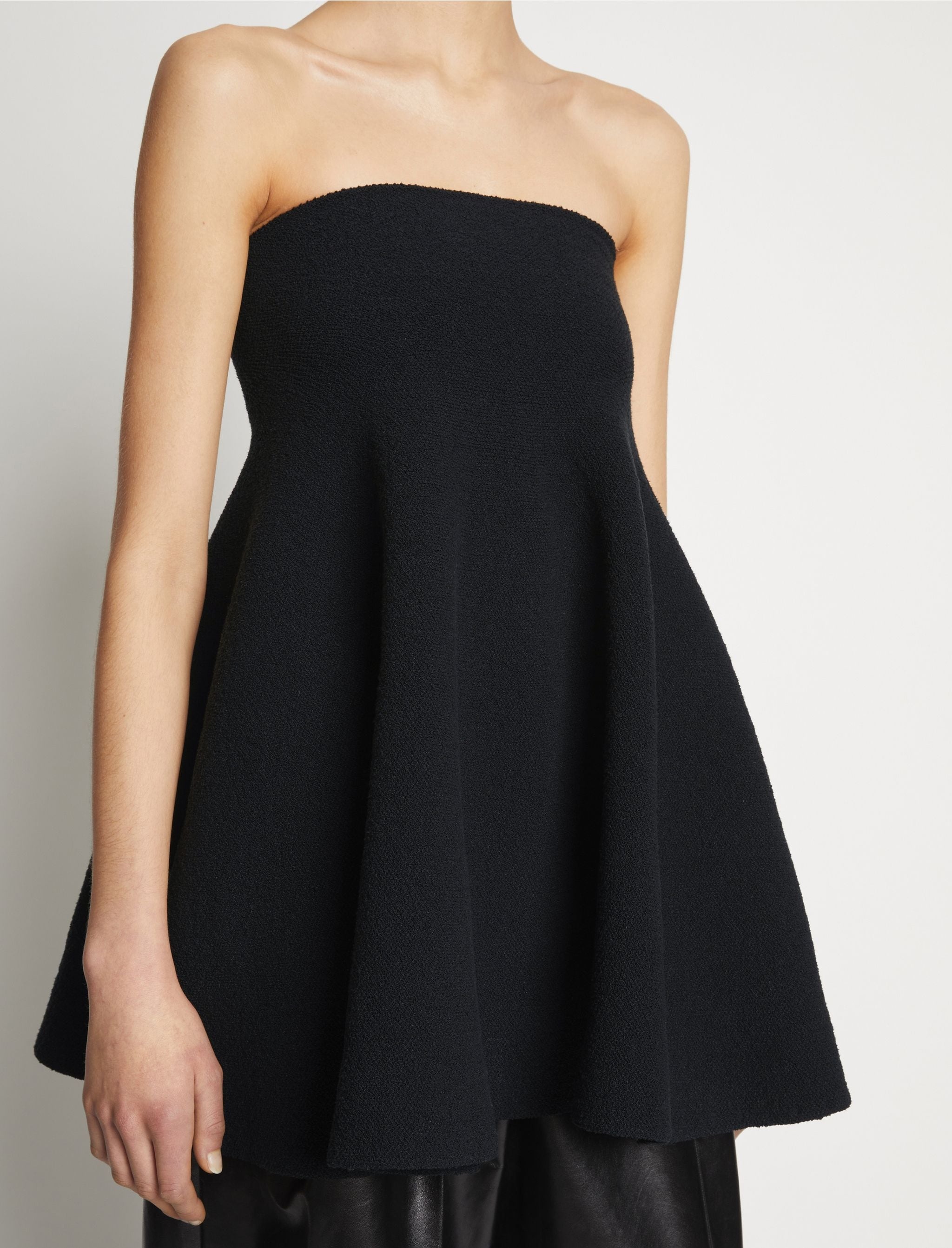 Silk Viscose Boucle Strapless Top - 6