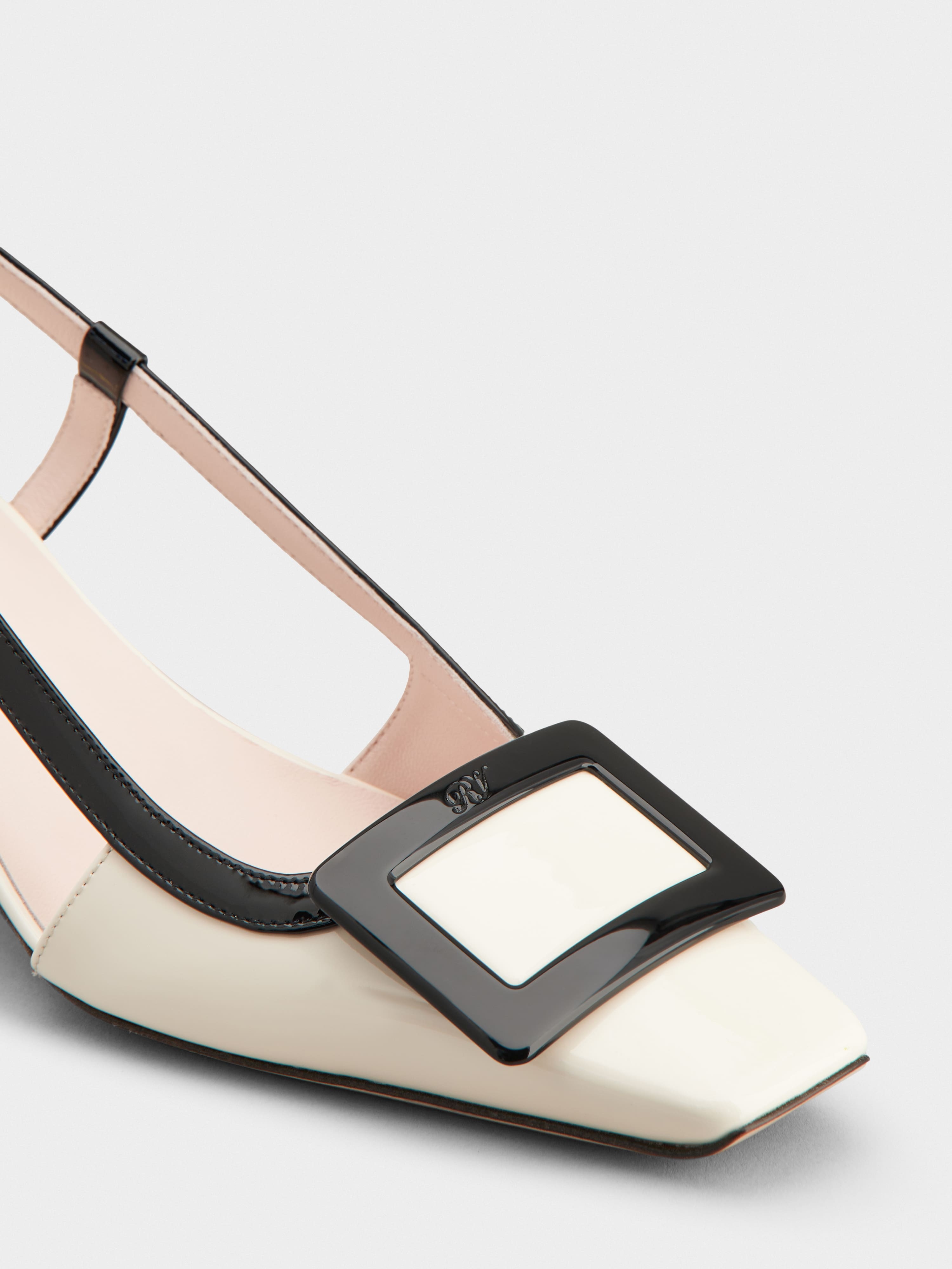 Belle Vivier Covered Buckle Slingback Pumps in Patent Leather - 3