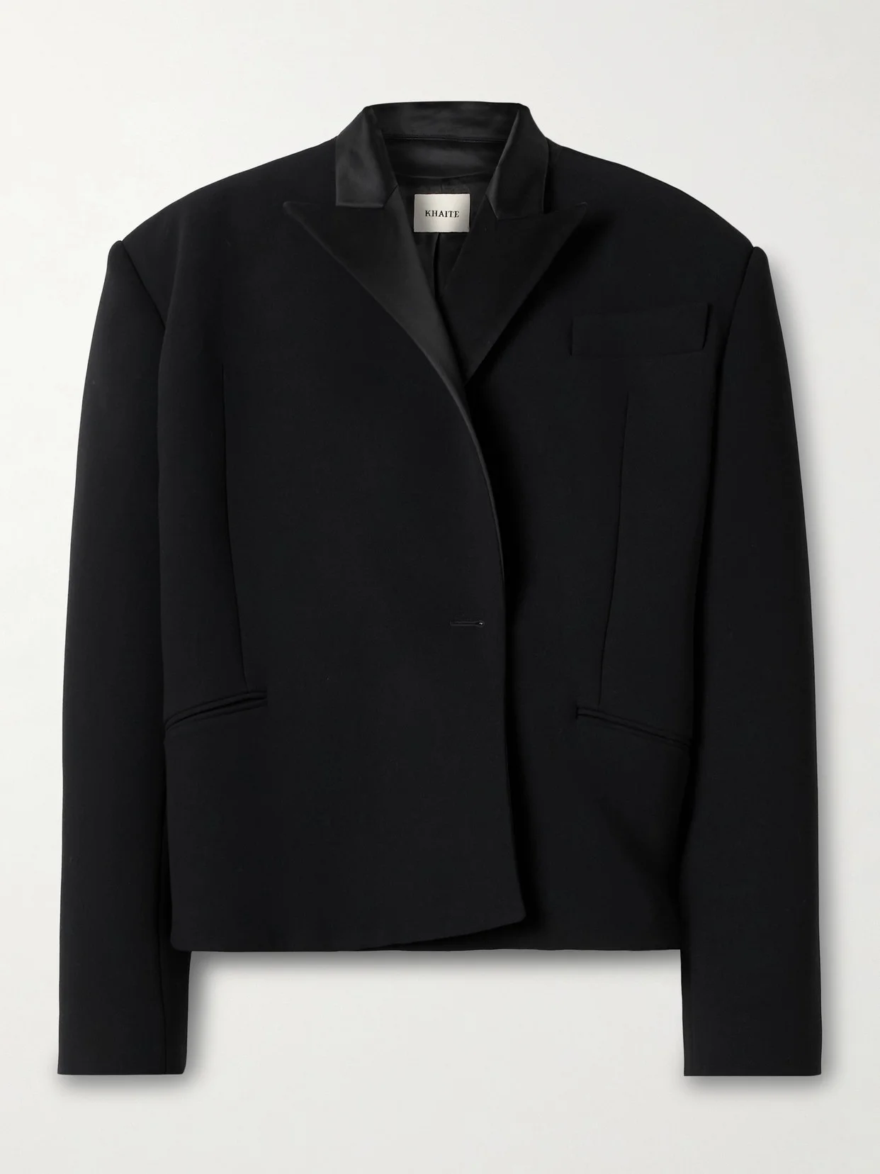 Comair Cropped Satin-trimmed Crepe Blazer - 1