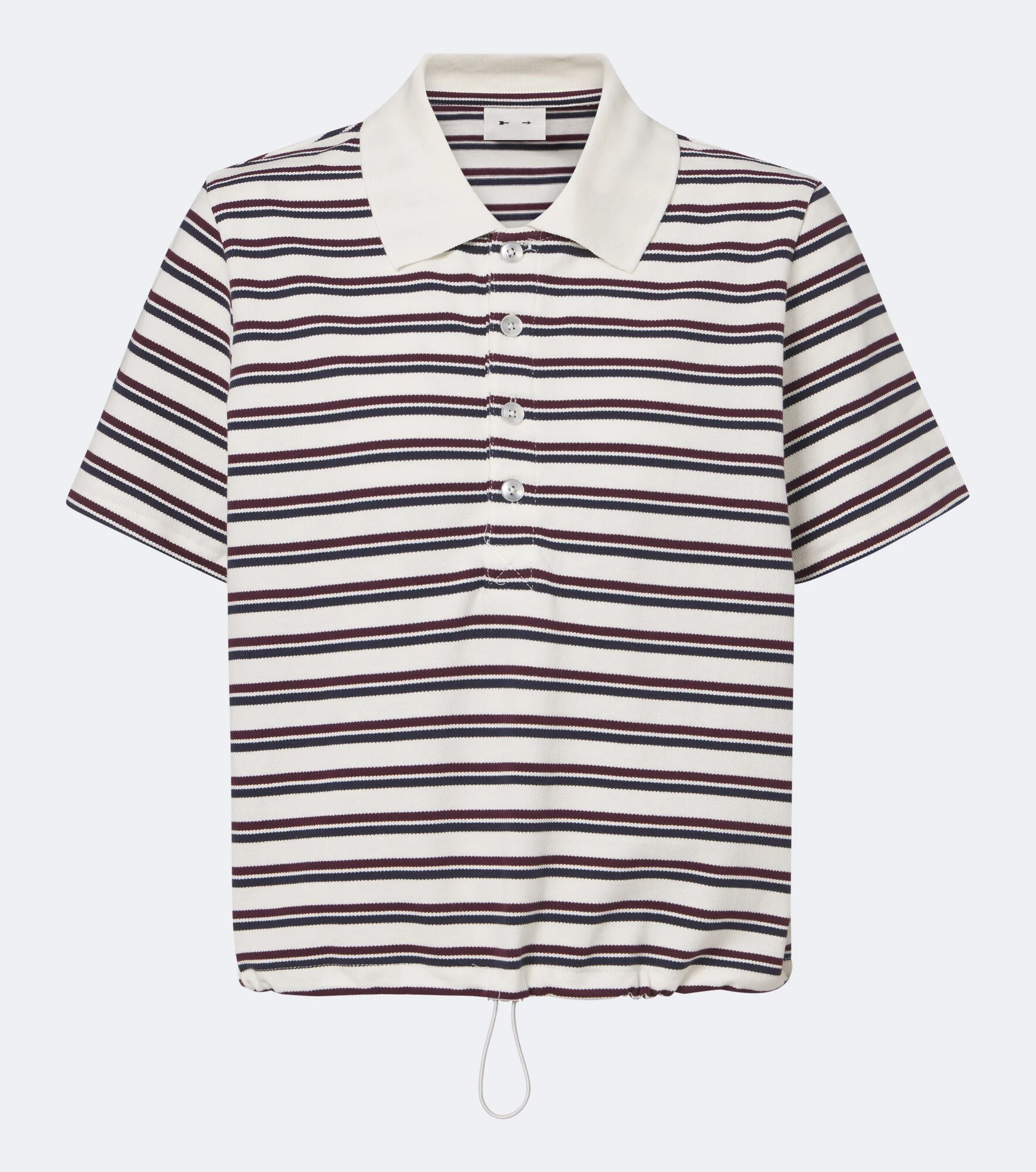 Sophie Cropped striped piqué polo shirt - 1