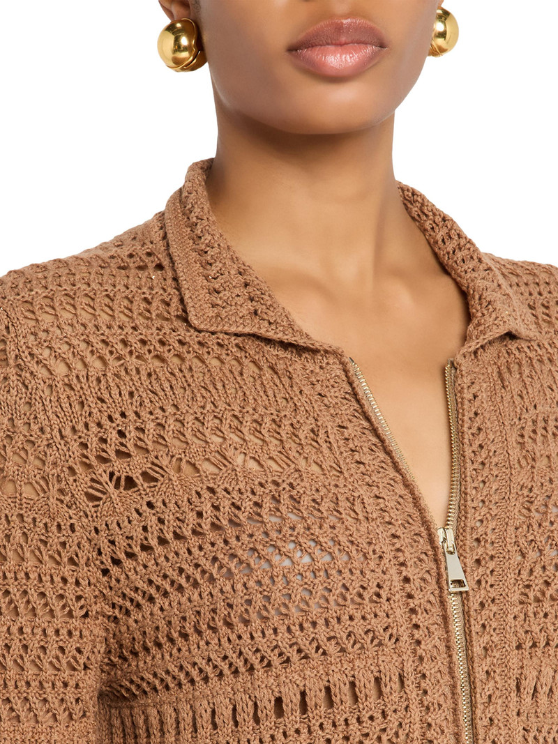 Women's Textured Open Knit Jacket - Vimini 5