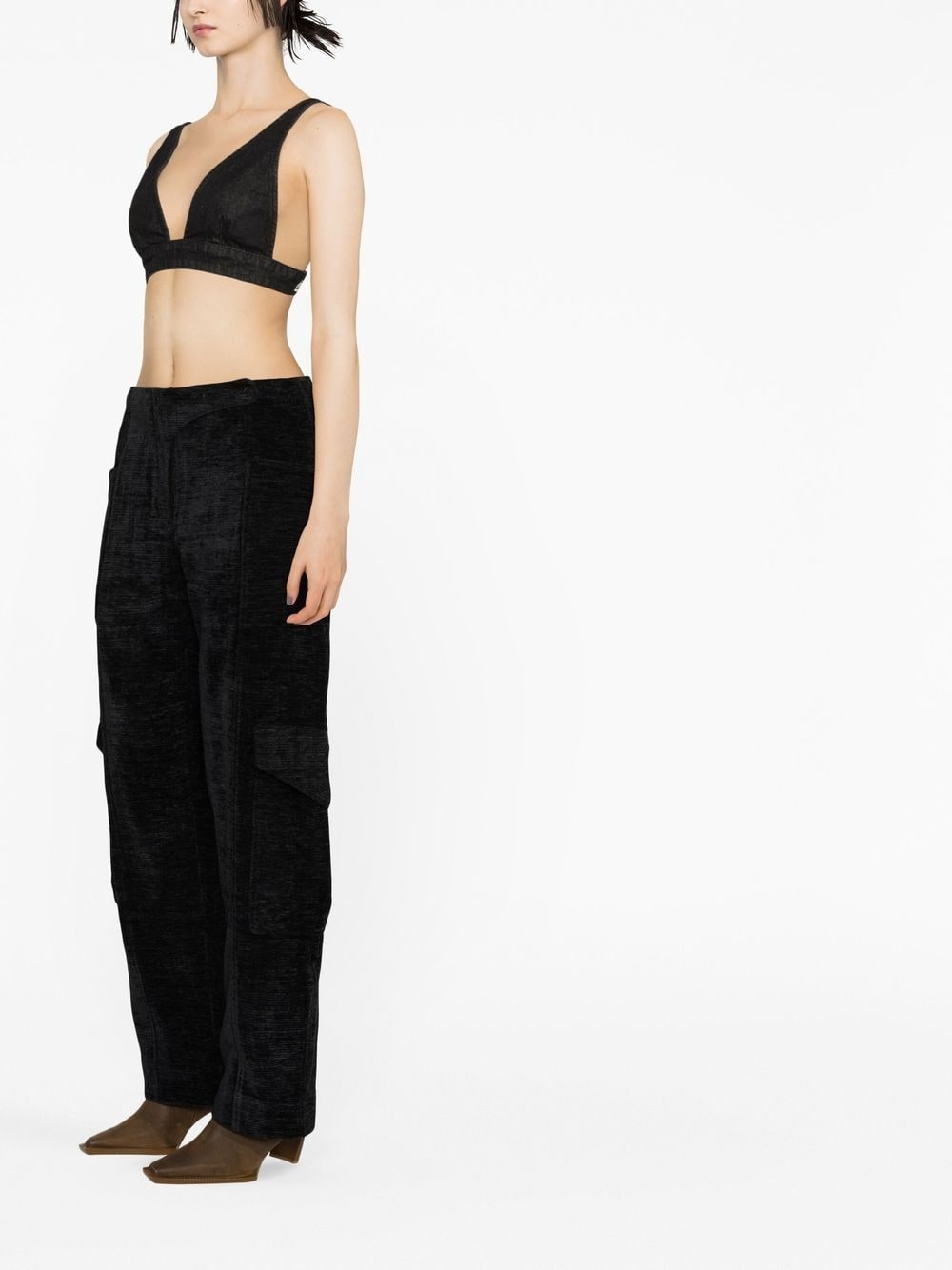 chenille tapered trousers - 3