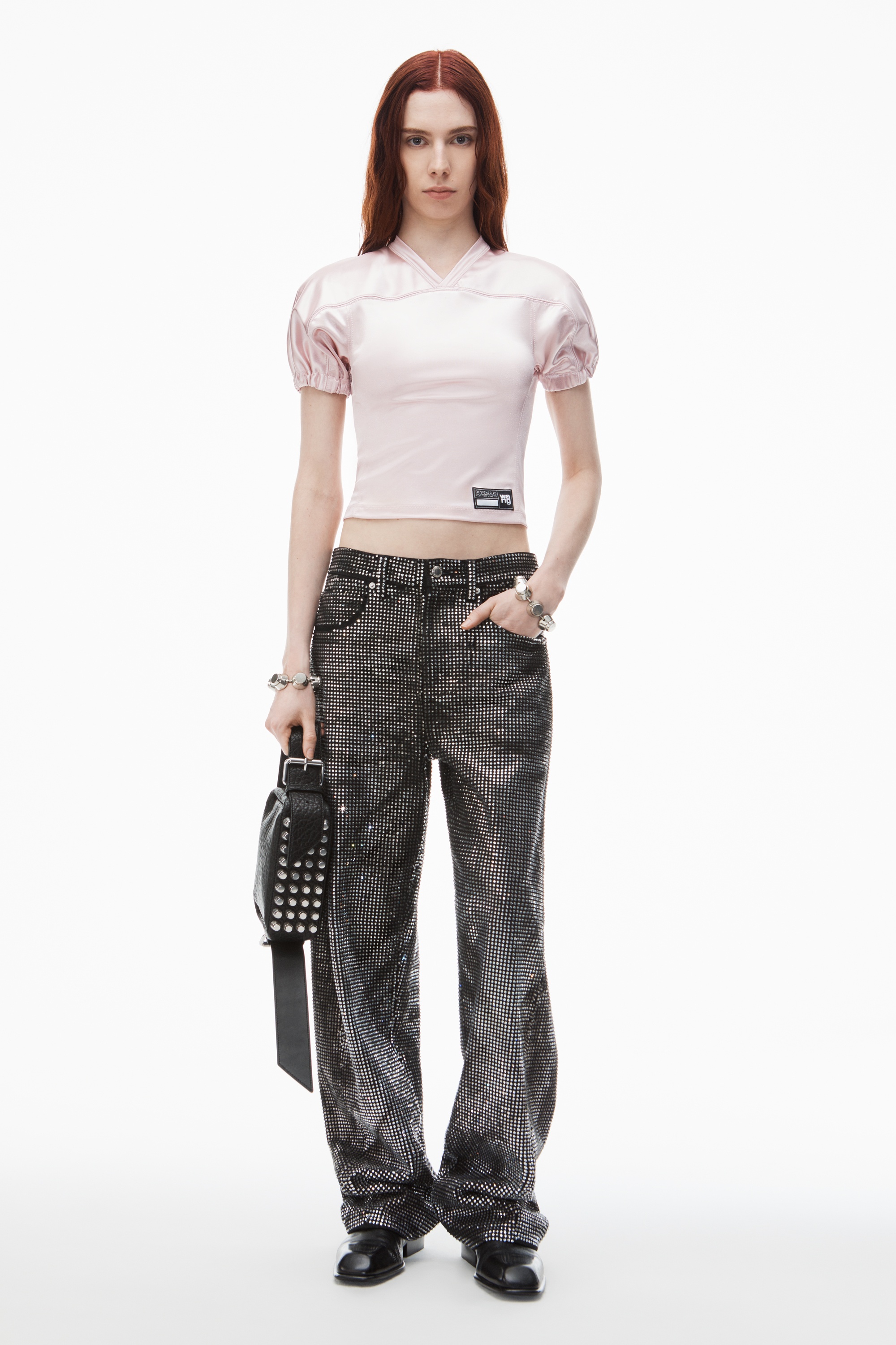 distressed crystal hotfix jeans - 2