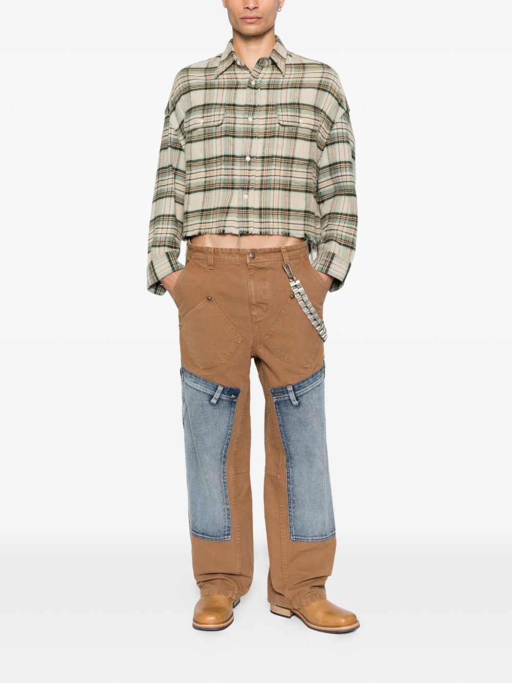 patchwork panel jeans - 3
