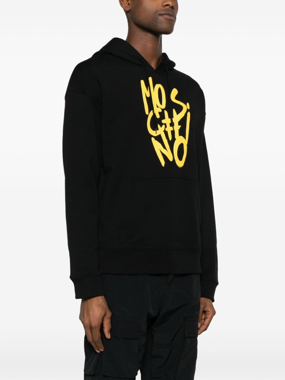 logo-print cotton hoodie - 3