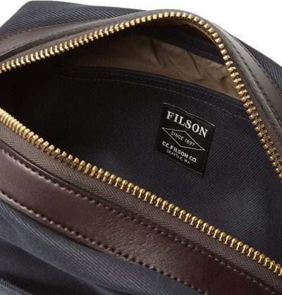 FILSON Leather-Trimmed Cotton-Canvas Wash Bag outlook