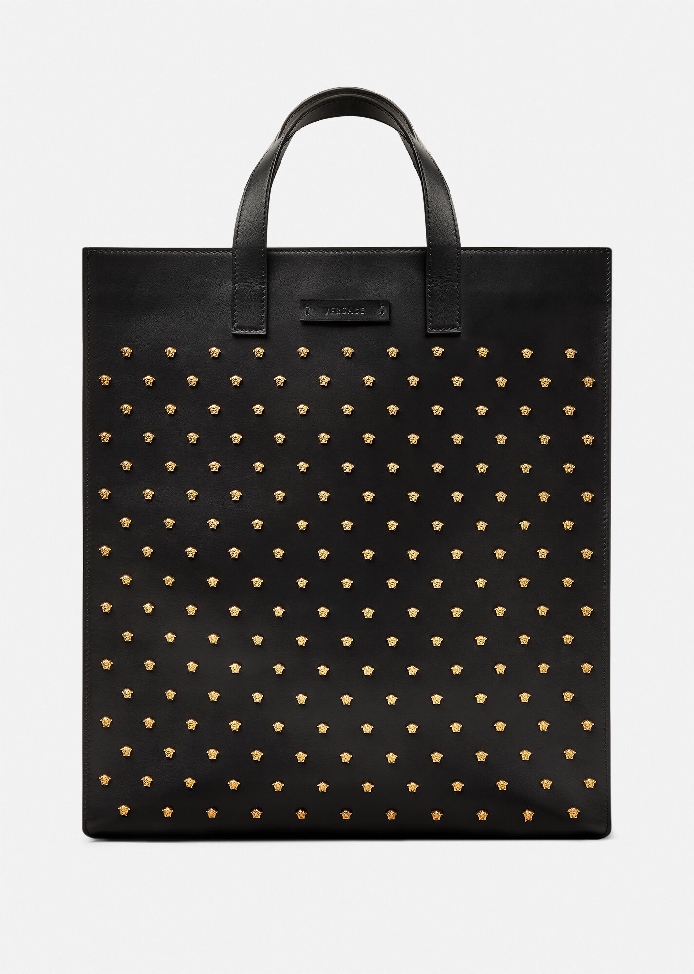 Medusa Stud Leather Tote Bag - 1