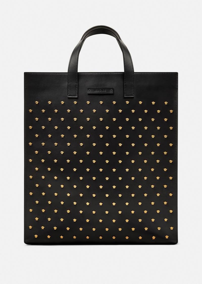 Medusa Stud Leather Tote Bag 1