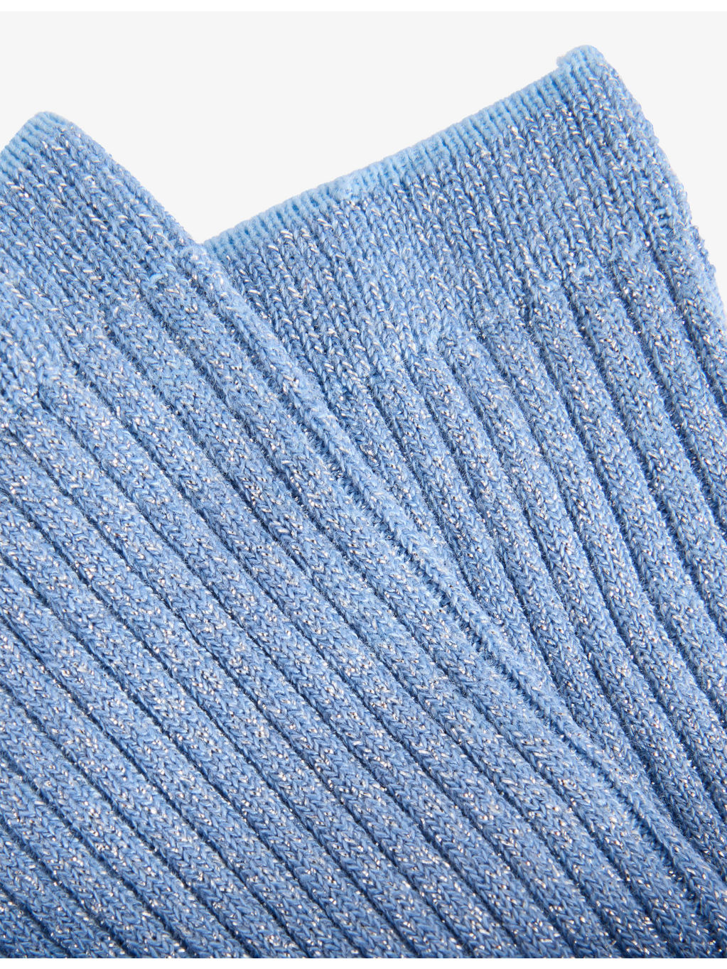Shiny Ribbed Knit Socks - 2