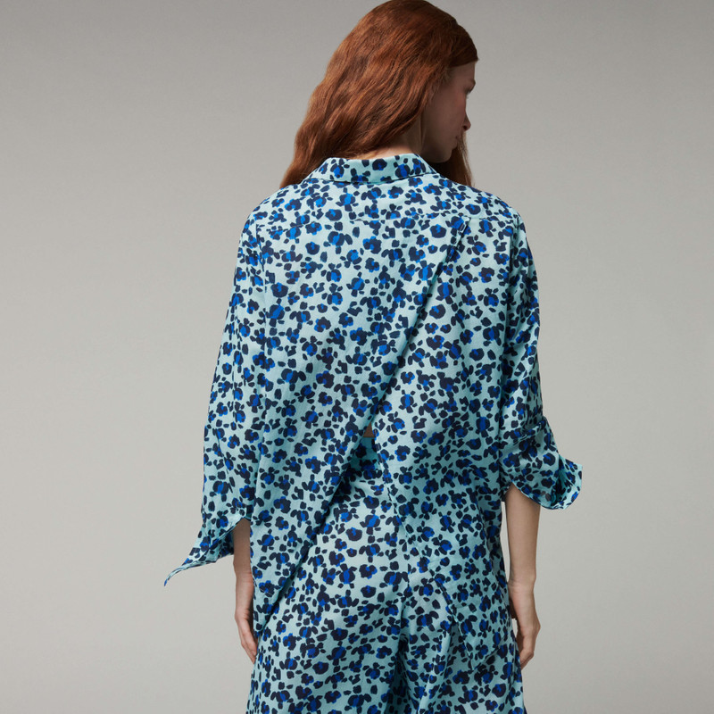 Women Organic Cotton Veil Shirt Turtles Leopard- Vilebrequin x Angelo Tarlazzi 4