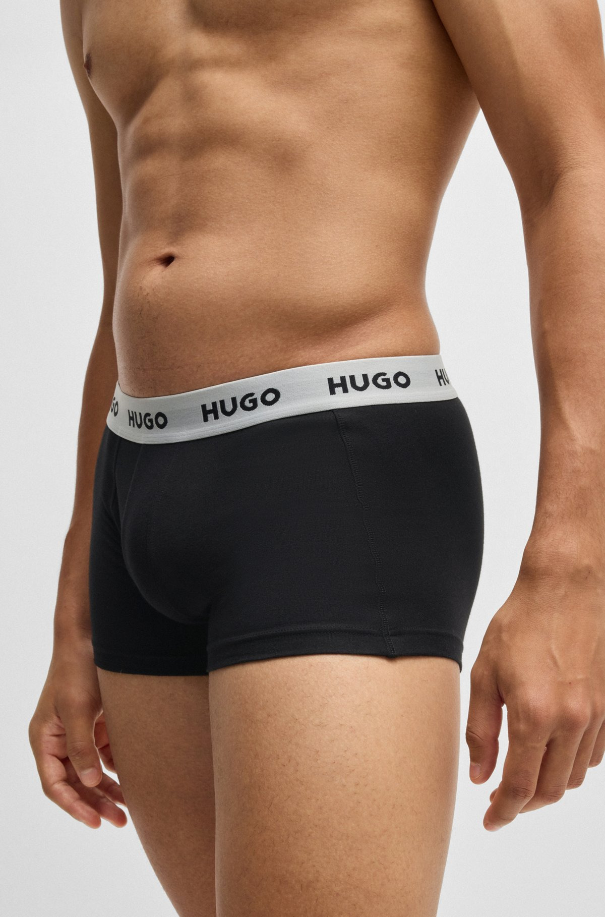 THREE-PACK OF STRETCH-COTTON TRUNKS WITH LOGO WAISTBANDS - 4